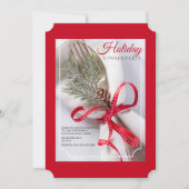 クリスマスセッティングディナーパーティの招待状 招待状 (正面)