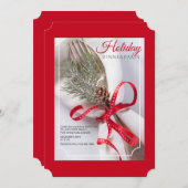 クリスマスセッティングディナーパーティの招待状 招待状 (正面/裏面)