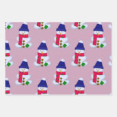 クリスマスセットの雪だるまスイートドーナツ ラッピングペーパーシート (正面2)