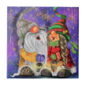 クリスマスセラミックタイルギフト幸せな格言歌 タイル (正面)