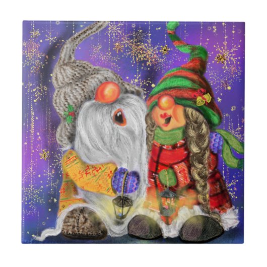 クリスマスセラミックタイルギフト幸せな格言歌 タイル (正面)