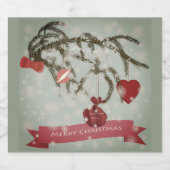 クリスマスセラミックタイル スパークリングワインラベル (シングルラベル)