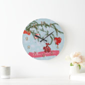 クリスマスセラミックタイル ラージ壁時計 (ホーム)