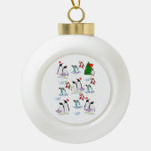 クリスマスセラミックボールオーナメントペンギン雪だるま セラミックボールオーナメント (正面)