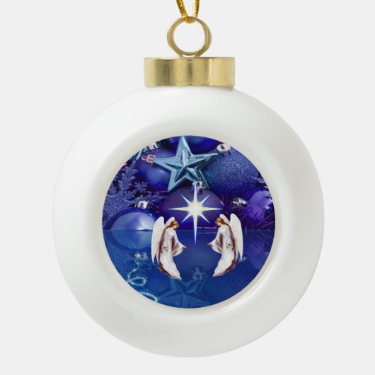 クリスマスセラミックボールオーナメント、クリスマスエンジェル セラミックボールオーナメント (正面)