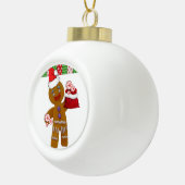 クリスマスセラミックボールオーナメント、ジンジャーブレッドマン セラミックボールオーナメント (右)