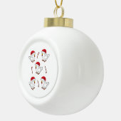 クリスマスセラミックボールオーナメント、チクスサンタハット セラミックボールオーナメント (右)