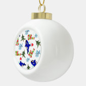 クリスマスセラミックボールオーナメント、ホエールフィッシュ海 セラミックボールオーナメント (右)