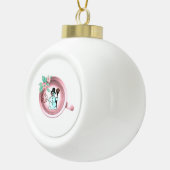 クリスマスセラミックボールオーナメント、雪だるまセラミックB セラミックボールオーナメント (右)