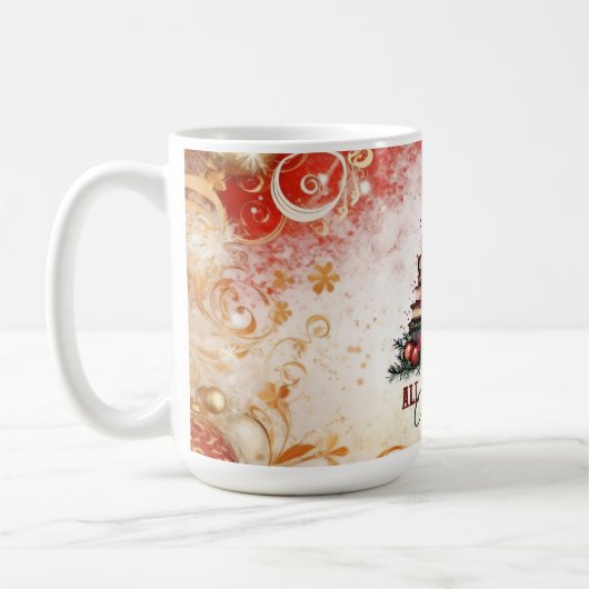 クリスマスセラミックマグカップの予約 コーヒーマグカップ (左)