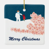 クリスマスセラミック雪だるま付き散策オーナメント セラミックオーナメント (裏面)