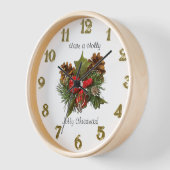 クリスマスセンターピースデザイン 壁時計 (傾斜)