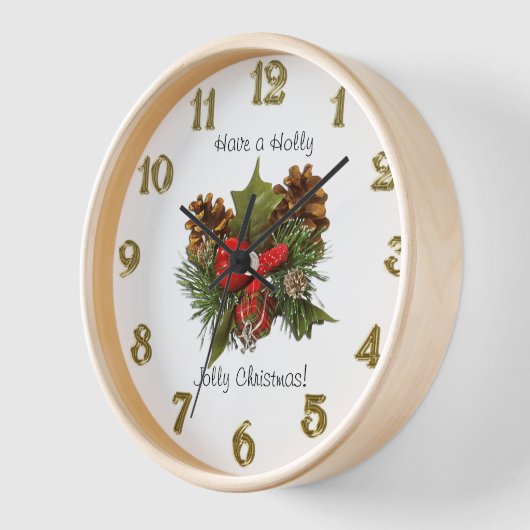 クリスマスセンターピースデザイン 壁時計 (傾斜)