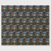 クリスマスセンターピースバイファームハウスウィンドウ ラッピングペーパー (フラット)