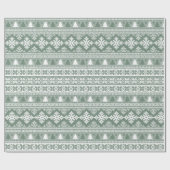 クリスマスセージグリーンホリデイニットブリーセーター ラッピングペーパー (フラット)