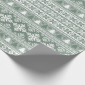 クリスマスセージグリーンホリデイニットブリーセーター ラッピングペーパー (角)