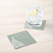 クリスマスセージ緑の男の子の赤ちゃんシャワー スクエアペーパーコースター (インサイチュ)