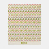 クリスマスセーストライプターの懐かしい休日の名前 フリースブランケット (正面)