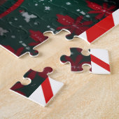 クリスマスセーターで休日のヒッポカップル ジグソーパズル (側面)