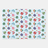 クリスマスセーターとジンジャーブレッドCookie ラッピングペーパーシート (正面3)