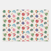 クリスマスセーターとジンジャーブレッドCookie ラッピングペーパーシート (正面)