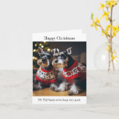 クリスマスセーターのカードを着たシュノーザー カード (黄色い花)