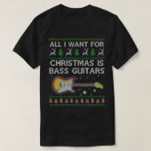 クリスマスセーターのバスギターに欲しい醜い Tシャツ (デザイン正面)