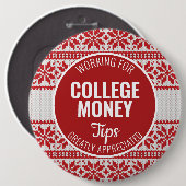 クリスマスセーターのヒントを楽しむ |大学のお金 缶バッジ (正面&裏面)