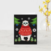 クリスマスセーターのホッキョクグマ 面白いクマ好きU カード (黄色い花)