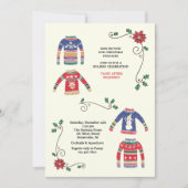 クリスマスセーターのホリデーパーティー招待状 招待状 (正面)