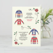 クリスマスセーターのホリデーパーティー招待状 招待状 (スタンド正面)