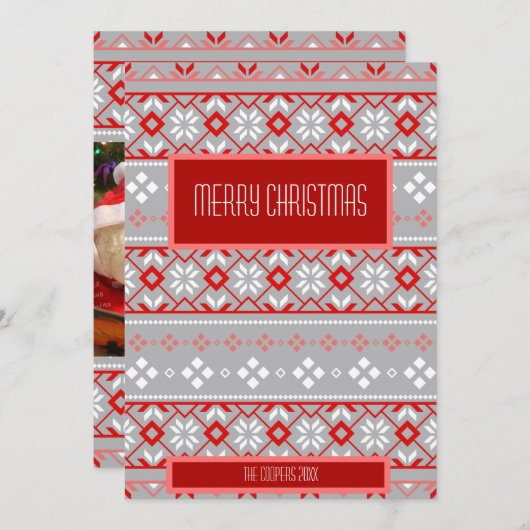 クリスマスセーターの写真 シーズンカード (正面/裏面)