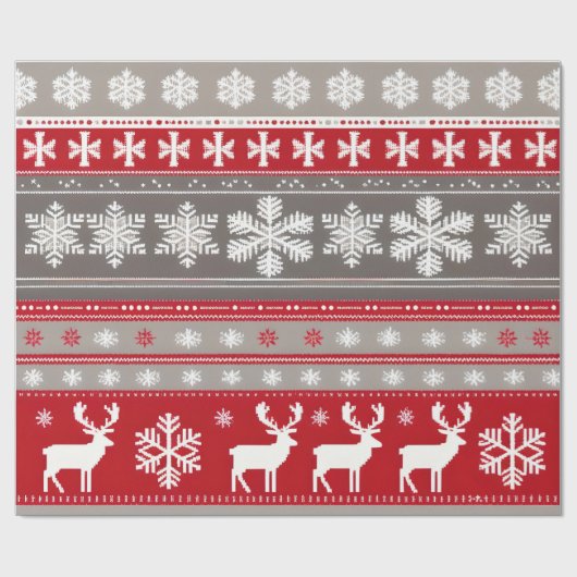 クリスマスセーターの模様の包み紙 ラッピングペーパー (フラット)