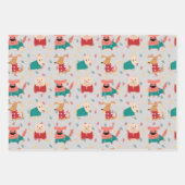 クリスマスセーターの犬 ラッピングペーパーシート (正面)