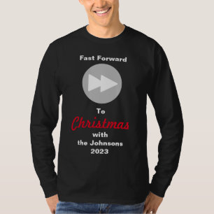 クリスマスセーターへの早送りボタン Tシャツ