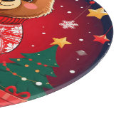 クリスマスセーターを着たかわいいクマ カッティングボード (角)