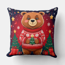 クリスマスセーターを着たかわいいクマ