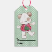 クリスマスセーターを着たかわいい犬 ギフトタグ (正面)