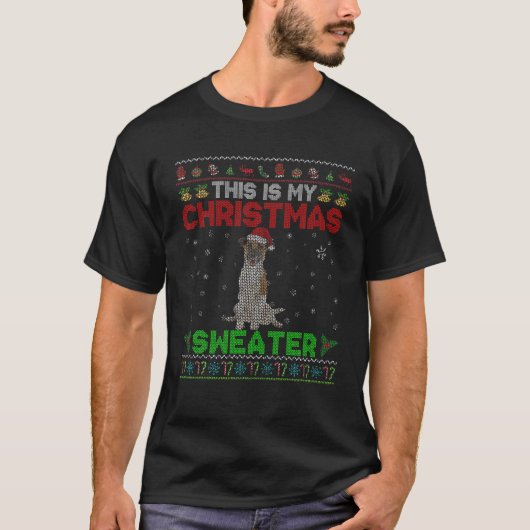 クリスマスセーターカワイトクリスマスサンタスムースキツネ Tシャツ (正面)