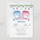 クリスマスセータージャンパー冬のベビー性別の表示 招待状 (正面)