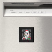 クリスマスセータースタイル醜いサンタアメリカンエスキモドッグ マグネット (インサイチュ (食洗機))