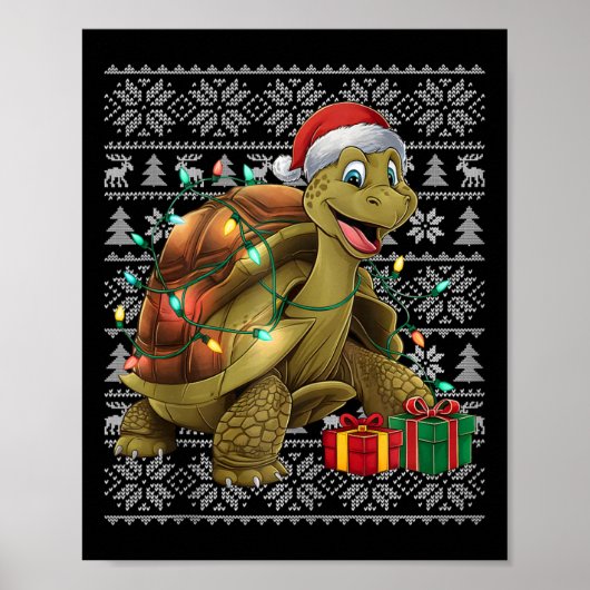 クリスマスセータースタイル醜いサンタジャイアントカメChris ポスター (正面)