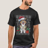 クリスマスセータースタイル醜いサンタタマスカンドッグクリスム Tシャツ (正面)