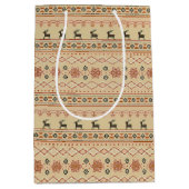 クリスマスセータートインデナーパターン ミディアムペーパーバッグ (正面)