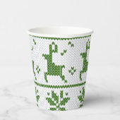 クリスマスセーターニットグリーンディアスノーフレーク 紙コップ (右)