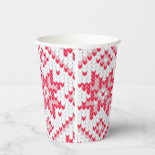 クリスマスセーターニットレッドスノーフレーク 紙コップ (右)