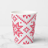 クリスマスセーターニットレッドスノーフレーク 紙コップ (正面)