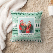 クリスマスセーターパターンと2フォトファミリー クッション (ブランケット)