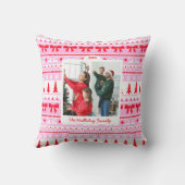 クリスマスセーターパターンと2フォトファミリー クッション (裏面)