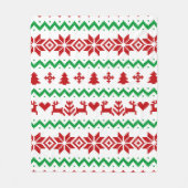クリスマスセーターパターン フリースブランケット (正面)